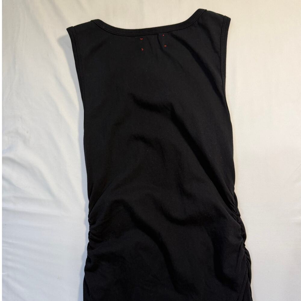 Xirena Black Maxi Dress Womens Large Ruched Side Slit Sleeveless Minimalist - Picture 6 of 9